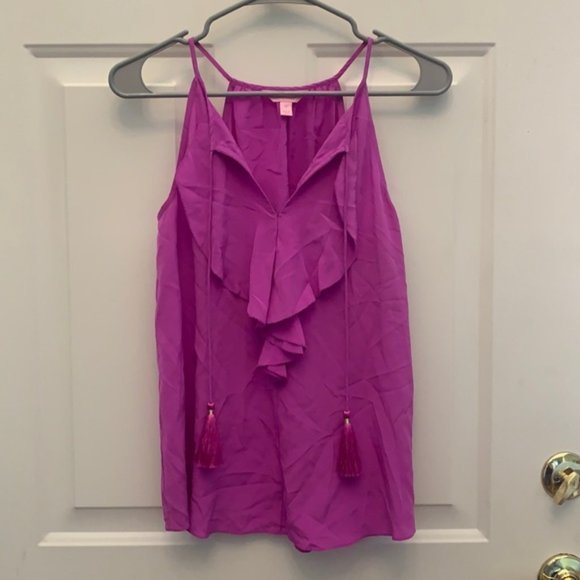 Lilly Pulitzer Silk tank with tassels - pink - sm - Picture 3 of 5